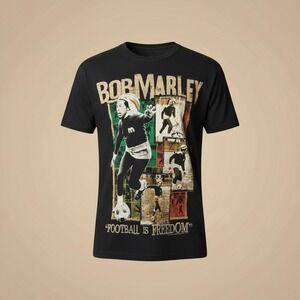 Bob Marley Football Graphic Tee Black Size M